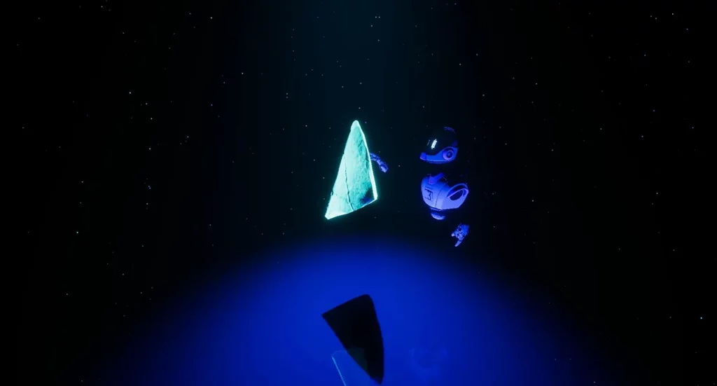 Avatar robot tiré de l'expérience The Edge explorant l'espace