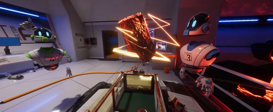 Groupe d'amis en pleine mission d'escape game en réalité virtuelle chez The Edge à Paris