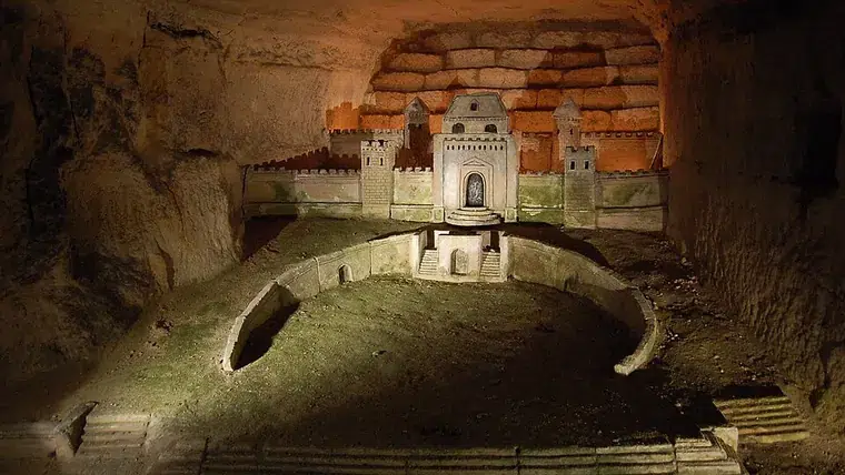 Sculpture de Port-Mahon par le carrier Décure dans les Catacombes de Paris, 14e arrondissement